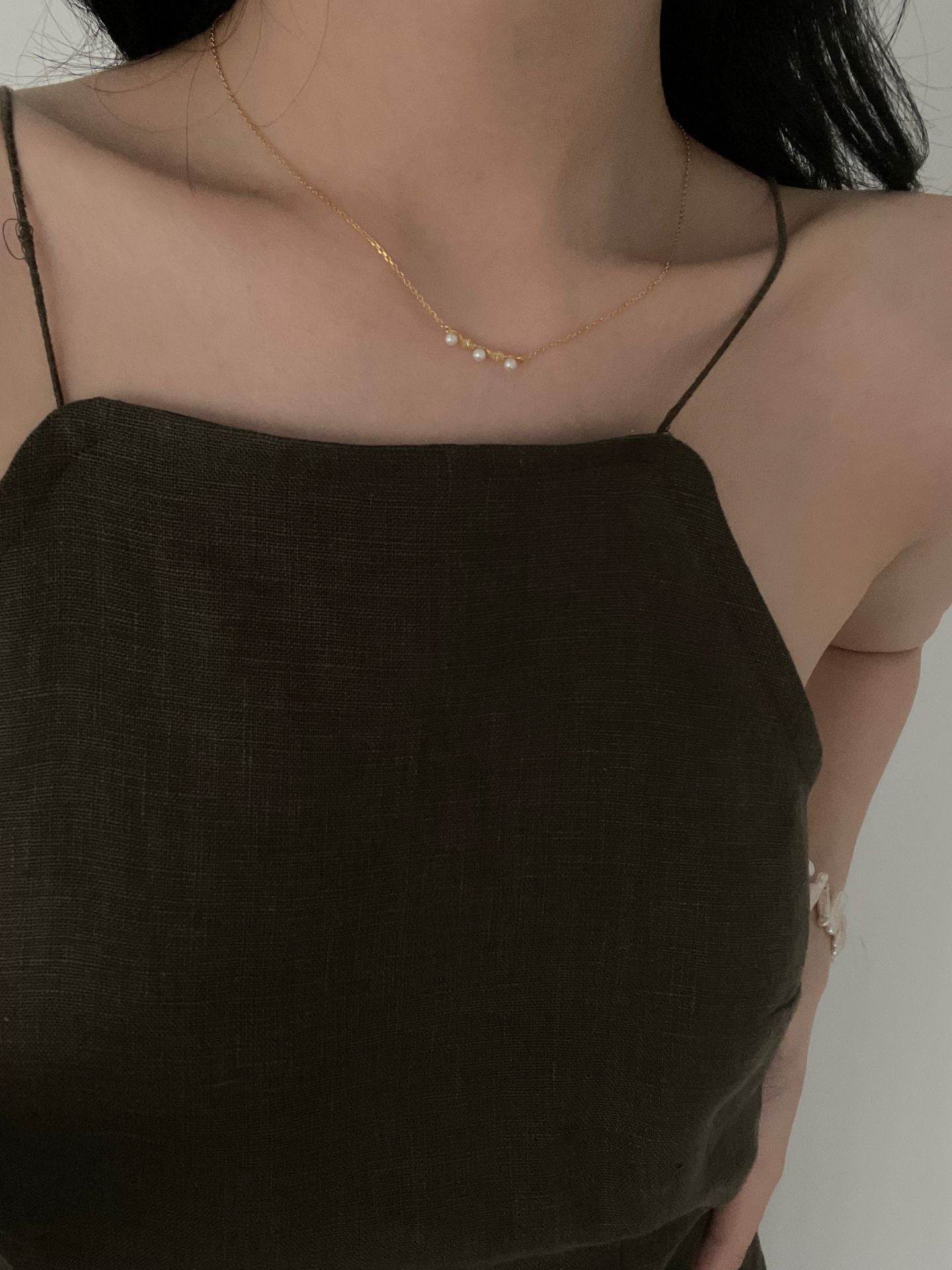 “Lumière” Pearl & Zircon Petite Necklace - SOLIS