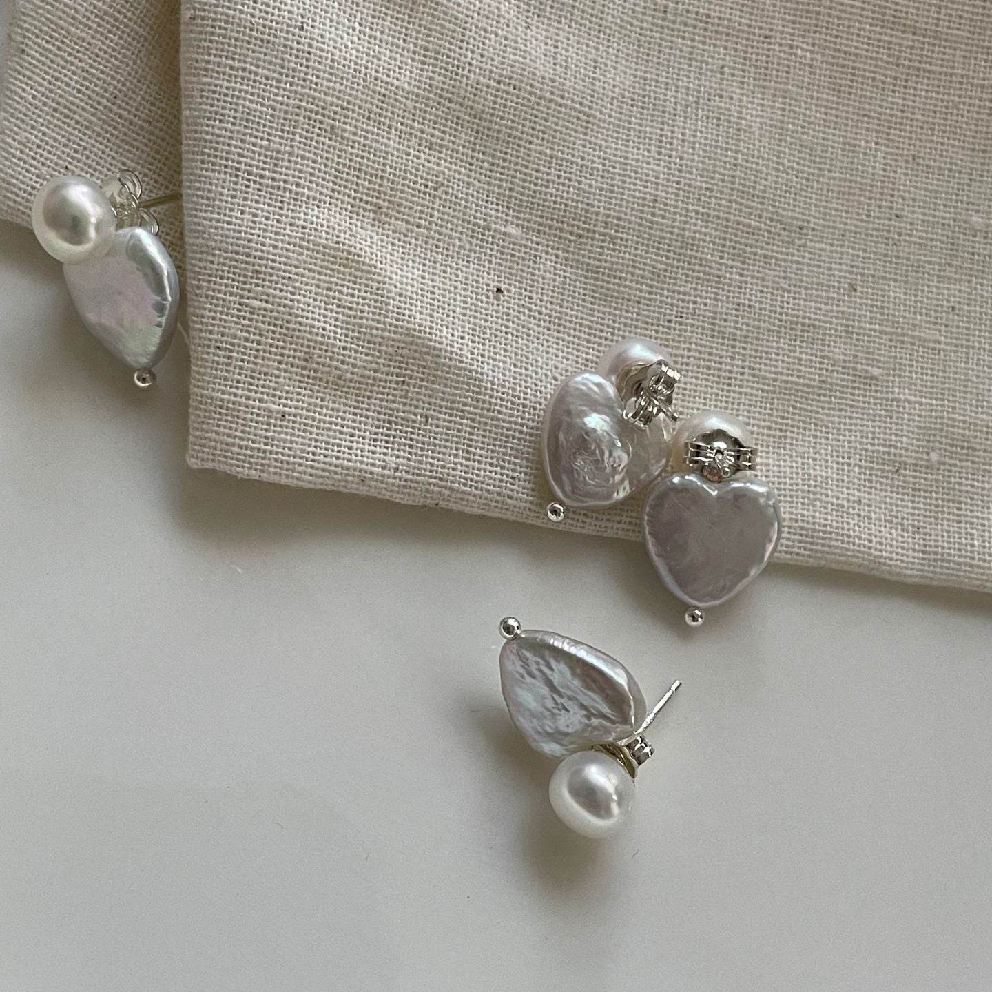 Heart & Glow Pearl Studs - SOLIS