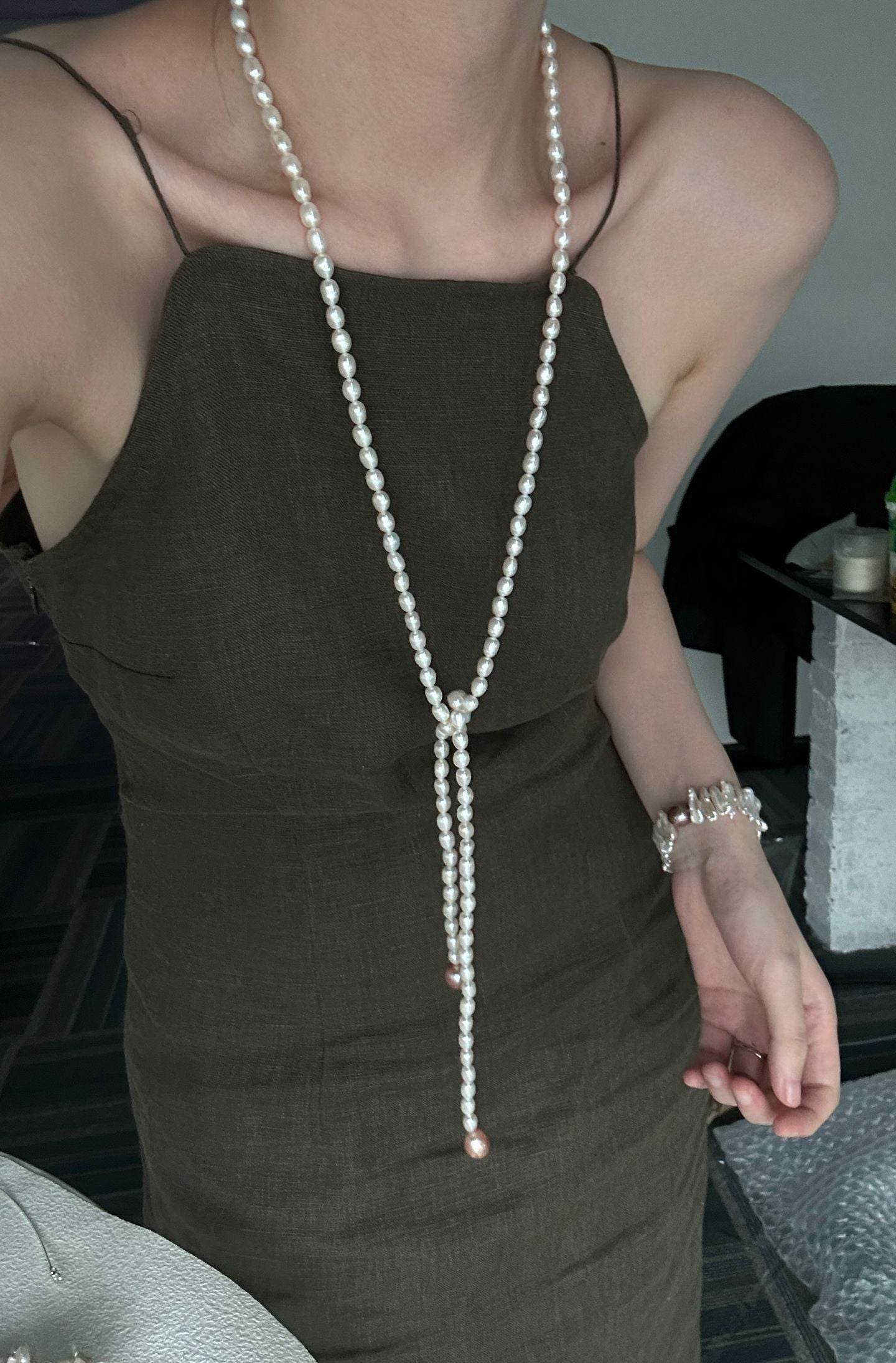Candy Drop Long Pearl Necklace - SOLIS