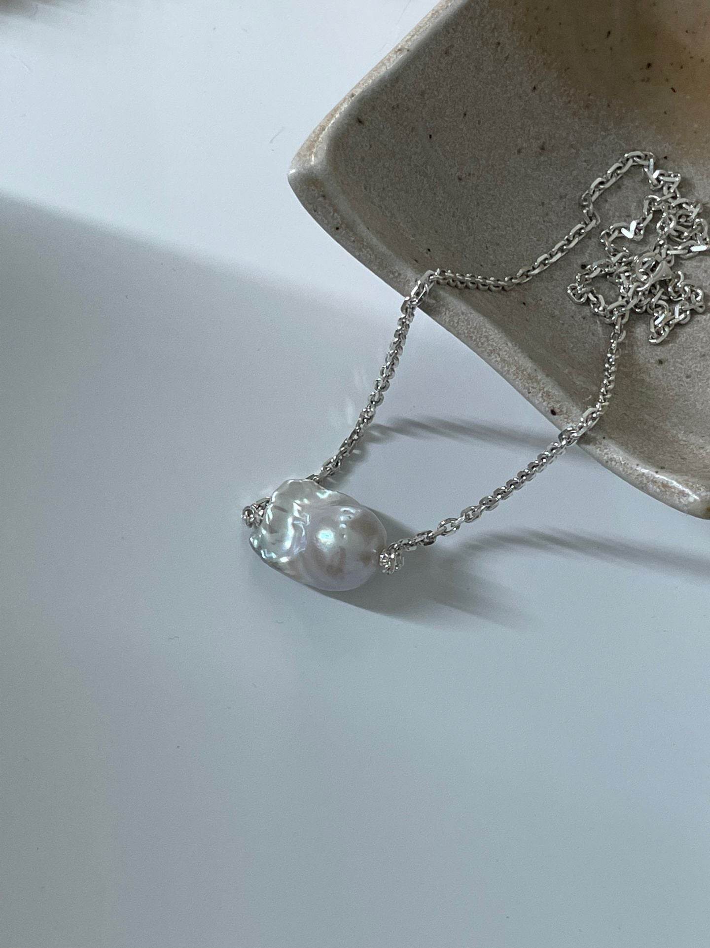 Effortless Standout · Sterling Baroque Pearl Necklace - SOLIS