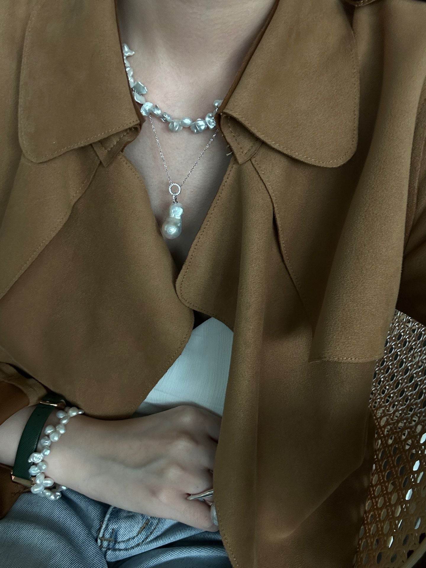 Keshi Pearl Necklace & Bracelet Set - SOLIS