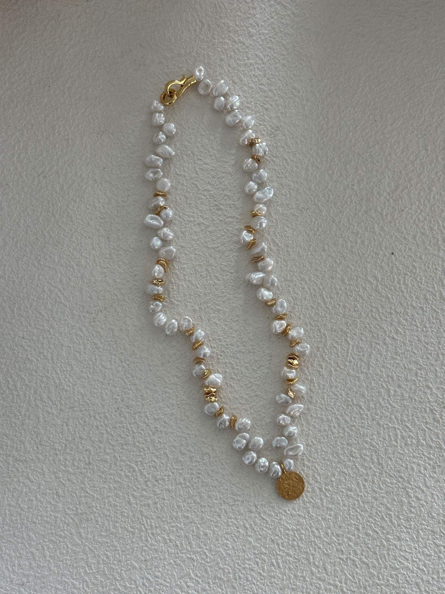 Gold Medallion & Coin Pearl Keshi Set
