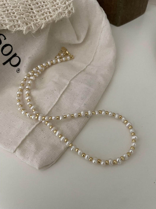 Golden Whisper Pearl Necklace - SOLIS