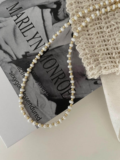 Golden Whisper Pearl Necklace - SOLIS