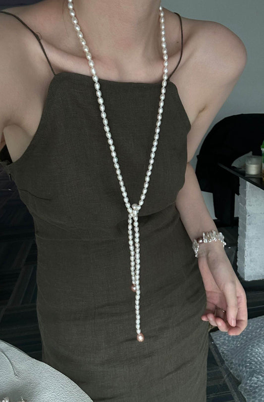 Candy Drop Long Pearl Necklace - SOLIS