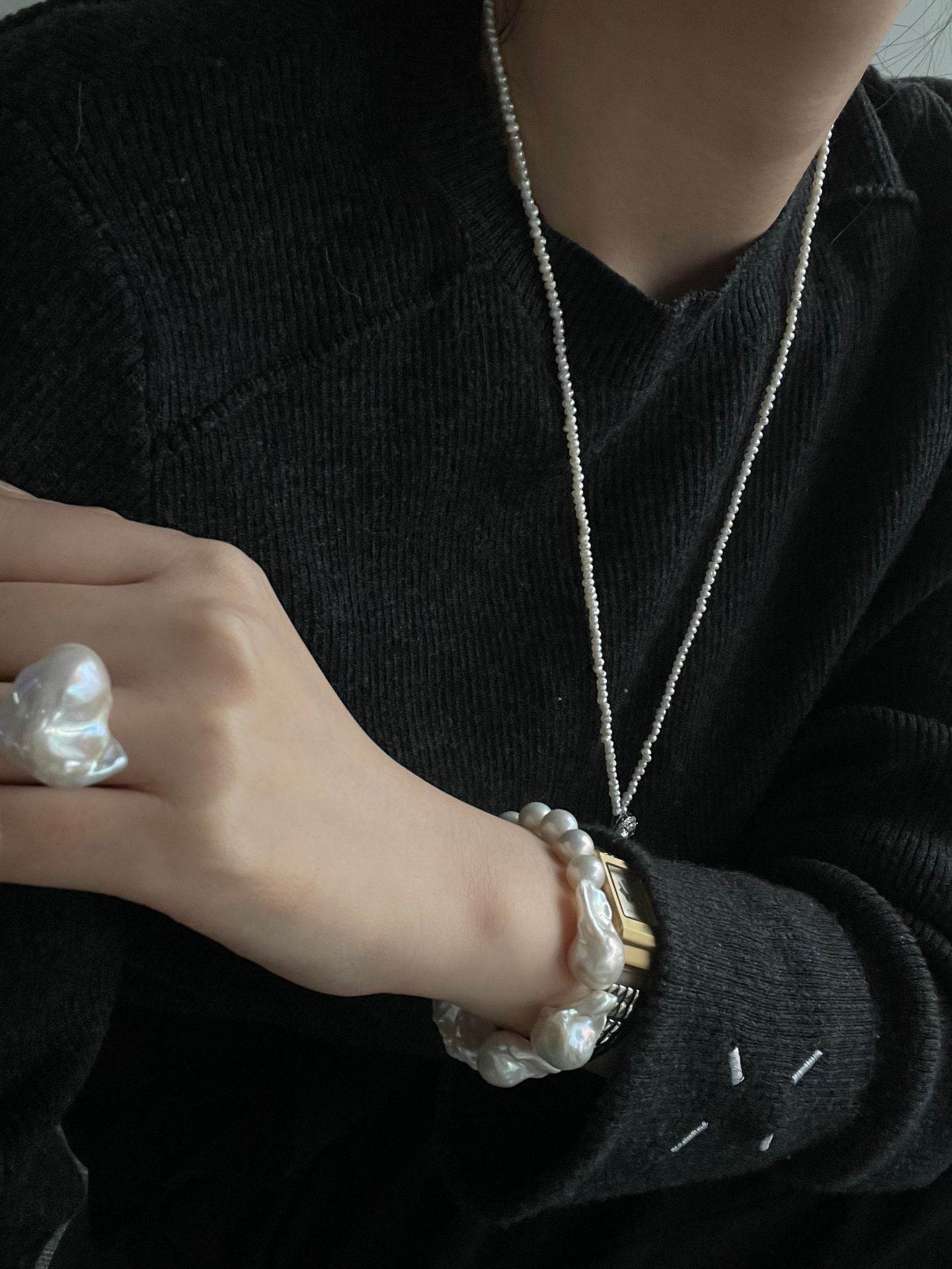 Baroque Freshwater Pearl Ring (Sterling Silver, Adjustable) - SOLIS