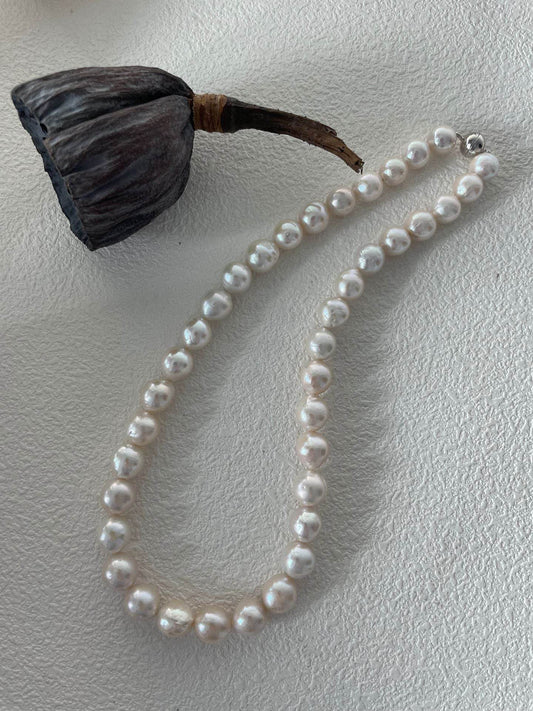 Edison Freshwater Pearl Necklace – Sterling Silver Clasp - SOLIS