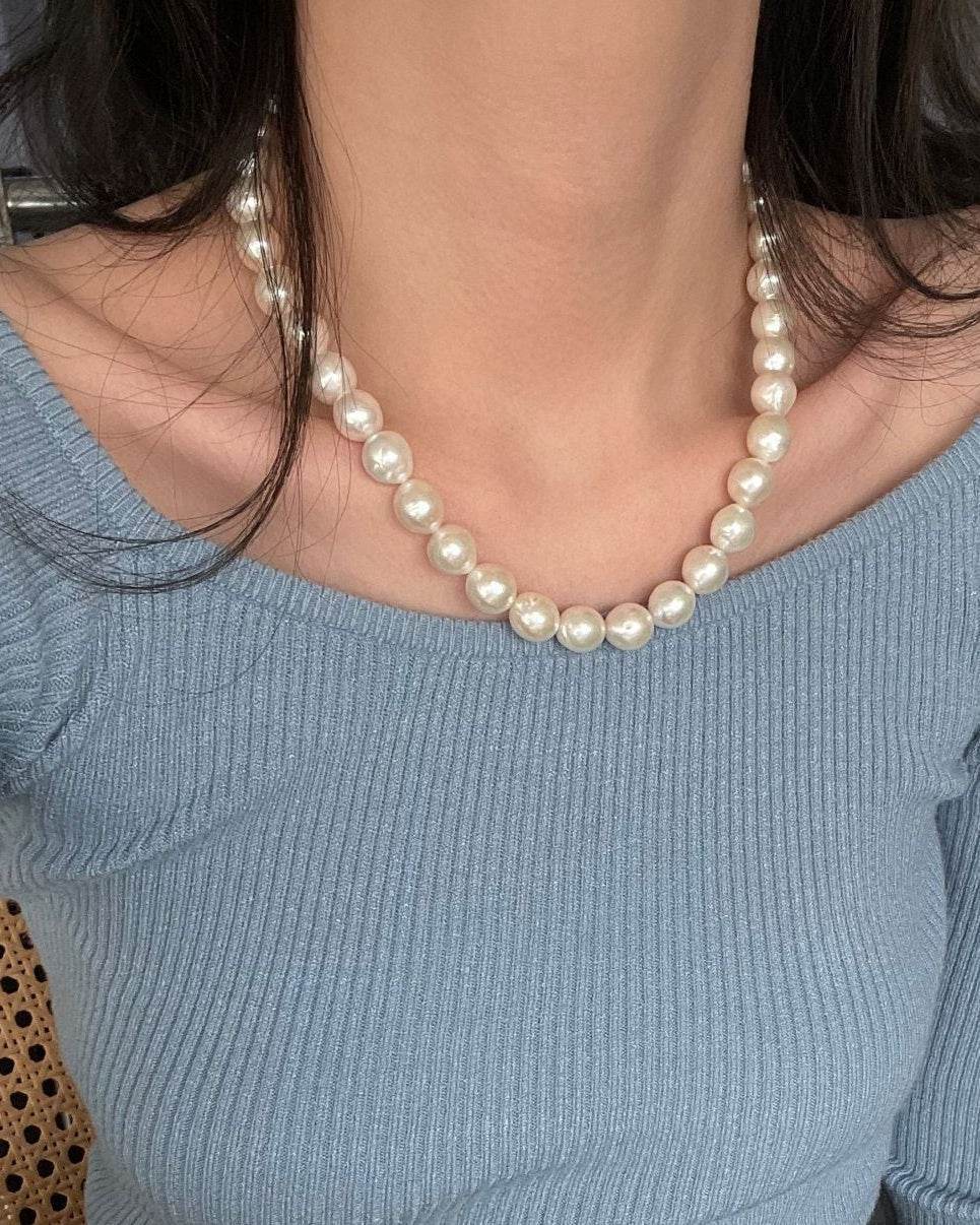 Edison Freshwater Pearl Necklace – Sterling Silver Clasp - SOLIS